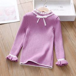 Baby Girl Solid Color Bow Belted Design Soft Cotton Comfy Shirt (Size/Age: 140 (8-10Y))