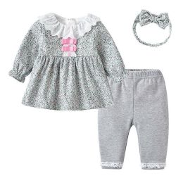 Baby Girl Ditsy Flower Pattern Mesh Doll Neck Tops Sets (Size/Age: 80 (9-12M))