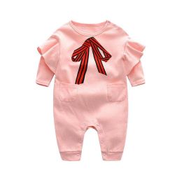 Baby Girl False Bow Pattern Ruffle Design Long Sleeves Jumpsuit (Size/Age: 73 (6-9M))