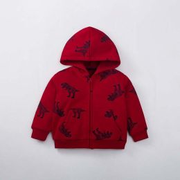 Baby Boy Dinosaur Print Pattern Fleece Thermal Zipper Coat (Size/Age: 140 (8-10Y))