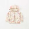 Baby Girl Tie Dye Design Fashion Long Sleeve Zipper Coat