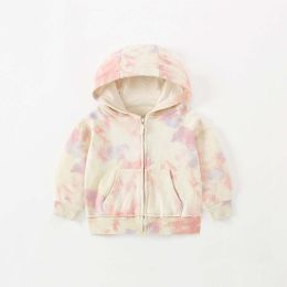 Baby Girl Tie Dye Design Fashion Long Sleeve Zipper Coat (Size/Age: 110 (3-5Y))