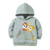 Baby Girl Cartoon Animals Graphic Long Sleeve Fleece Thermal Hooded Sweatshirt