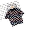 Baby Boy Checkerboard Pattern Short Sleeve Crewneck Tee