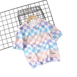 Baby Boy Checkerboard Pattern Short Sleeve Crewneck Tee (Size/Age: 150 (10-12Y))