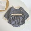 Baby Girl Striped Pattern Shoulder Buckle Design Tops Combo Shorts Sets