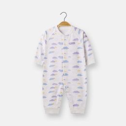 Baby All Over Cartoon Cloud Graphic Single Breasted Design Autumn Cotton Pajamas Jumpsuit (Size/Age: 73 (6-9M))