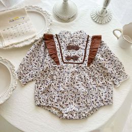 Baby Girl Floral Pattern Chinese Style Snap Buckle Design Bodysuit (Size/Age: 100 (2-3Y))