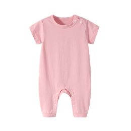 Baby Solid Color Thin Style Short Sleeve Rompers Sleepwear (Size/Age: 80 (9-12M))