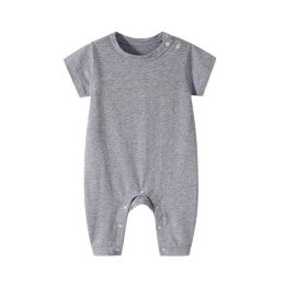 Baby Solid Color Thin Style Short Sleeve Rompers Sleepwear (Size/Age: 66 (3-6M))