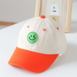 Baby Smiley Embroidered Pattern Color Matching Design Sunshade Peaked Hats (Size/Age: Average Size (8M-3Y))