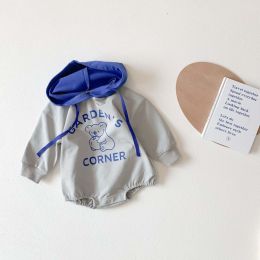 Baby 1pcs Cartoon Animal Pattern Contrast Hat Design Onesies Bosysuit With Hat (Size/Age: 100 (2-3Y))