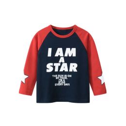 Baby Slogan Print Pattern Color Matching Design Long Sleeve Shirt (Size/Age: 100 (2-3Y))