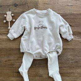Baby 1pcs Cartoon Bear Print Pattern Solid Color Thin Style Bodysuit (Size/Age: 73 (6-9M))
