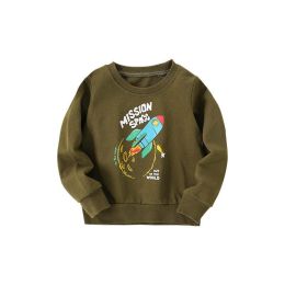 Baby Boy Rocket Graphic Crewneck Long Sleeve Cotton Hoodie (Size/Age: 120 (5-7Y))