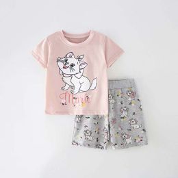 Baby 2pcs Striped Pattern Cartoon Animal Patched Tee Combo Solid Shorts Handsome Sets (Size/Age: 120 (5-7Y))