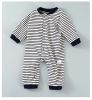 Baby Boy 1pcs Striped Pattern Full Button Front Design Sailor Style Jumpsuit