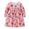 Baby Girl Cartoon Animals Print Pattern A-Line Style Dress