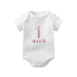 Baby Solid Color Printed Pattern Cute Triangle Onesies (Size/Age: 59 (0-3M))