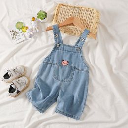 Baby Bear Print Washed Blue Denim Loose Breathable Overalls (Size/Age: 80 (9-12M))