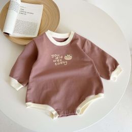 Baby Girl Cartoon Bear Pattern Simple Colorblock Design Bodysuit (Size/Age: 100 (2-3Y))
