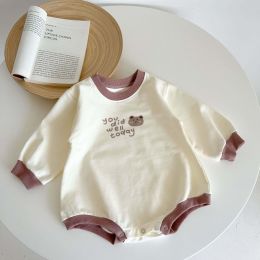 Baby Girl Cartoon Bear Pattern Simple Colorblock Design Bodysuit (Size/Age: 66 (3-6M))