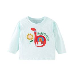 Baby Boy Cartoon Dinosaur And Sunflower Embroidered Pattern Shirt (Size/Age: 120 (5-7Y))