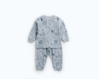 Baby 2pcs Cartoon Graphic Soft Cotton Shirt Combo Pants Sets Tracksuit (Size/Age: 80 (9-12M))