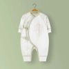 Newborn Cartoon Animal Pattern Slanted Lace-Up Design Thin Style Cotton Jumpsuit Pajamas