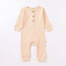 Baby Boy And Girl Solid Color Quarter Button Design Jumpsuit (Size/Age: 80 (9-12M))