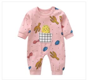 Baby Cactus & Dot Pattern Long Sleeves O-Neck Cotton Jumpsuit (Size/Age: 73 (6-9M))