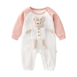 Baby 3D Cartoon Animal Patchwork Design Color Matching Long-Sleeved Rompers (Size/Age: 66 (3-6M))