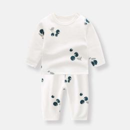 Baby 1pcs Allover Fruit Graphic Long Sleeve Bottoming Shirt & Trousers Sets (Size/Age: 90 (12-24M))