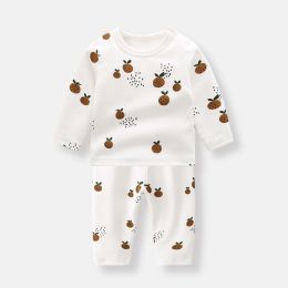 Baby 1pcs Allover Fruit Graphic Long Sleeve Bottoming Shirt & Trousers Sets (Size/Age: 66 (3-6M))