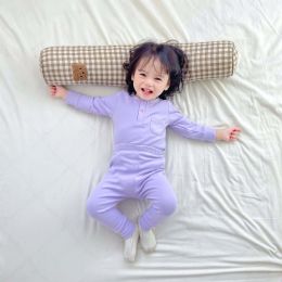 Baby Solid Color Long Sleeve Tracksuit 1 Pieces Sets In Spring Autumn (Size/Age: 100 (2-3Y))