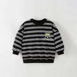 Baby Boy Striped Pattern Cartoon Print Design Pullover Quality Hoodie Outfit (Size/Age: 130 (7-8Y))