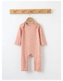 Baby Print Pattern Envelope Neckline Long Sleeved Soft Rompers Home Clothes (Size/Age: 66 (3-6M))