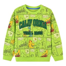 Baby Boy All Over Dinosaur And Letters Pattern Cotton Hoodies (Size/Age: 150 (10-12Y))
