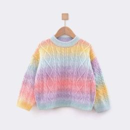 Baby Girl Gradient Color Long Sleeve Pullover Fashion Sweater (Size/Age: 120 (5-7Y))