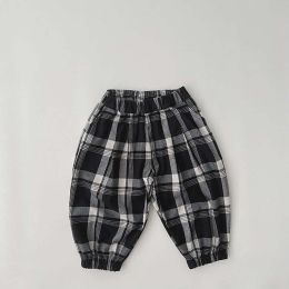 Baby Classic Plaid Pattern Loose Cotton Trousers (Size/Age: 80 (9-12M))
