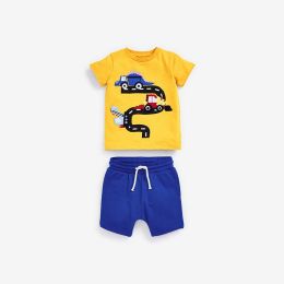 Baby Boy Cartoon Print Pattern Short Sleeve Tee With Shorts Sets (Size/Age: 140 (8-10Y))
