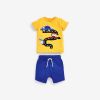 Baby Boy Cartoon Print Pattern Short Sleeve Tee With Shorts Sets