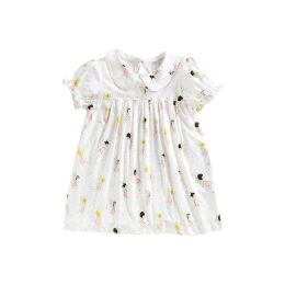 Baby Girl Cartoon Print Pattern Doll Neck Princess Dress (Size/Age: 140 (8-10Y))