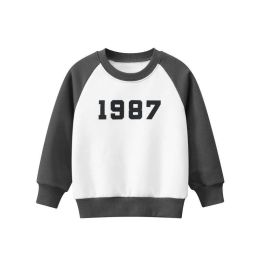 Baby Boy Number Print Pattern Color Matching Design Fleece Hoodies (Size/Age: 140 (8-10Y))
