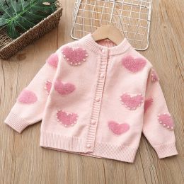 Baby Heart Patched Design Single Breasted Design Cardigan (Size/Age: 110 (3-5Y))