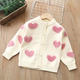 Baby Heart Patched Design Single Breasted Design Cardigan (Size/Age: 90 (12-24M))