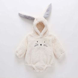 Baby Embroidered Pattern Rabbit Ear Design Thickened Onesies Bodysuit (Size/Age: 73 (6-9M))