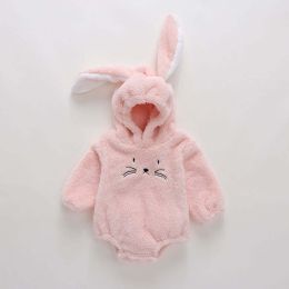 Baby Embroidered Pattern Rabbit Ear Design Thickened Onesies Bodysuit (Size/Age: 66 (3-6M))