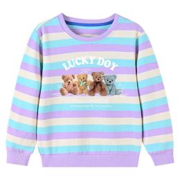 Baby Colorful Striped And Bear Pattern Long Sleeve Hoodie (Size/Age: 150 (10-12Y))
