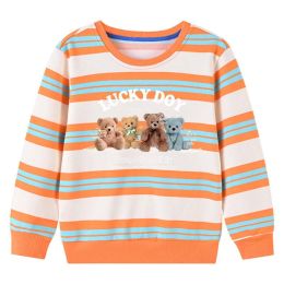 Baby Colorful Striped And Bear Pattern Long Sleeve Hoodie (Size/Age: 120 (5-7Y))
